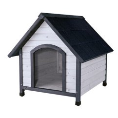 Natura bouda pro psa se sedlovou střechou, M-L: 83 x 87 x 101 cm, šedá