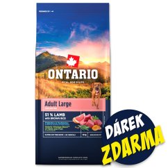 Krmivo Ontario Adult Large Lamb & Brown Rice 12kg+Pochoutka Ontario kachna 500g