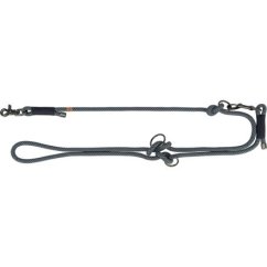 Soft Rope prodlužovací kulaté tkané vodítko, černá/šedá